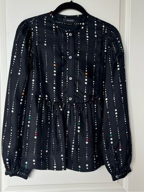 Isabel Marant Polka Dot Silk Top, Sz 34 / US sz XS